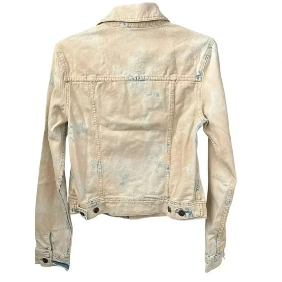 Free People Acid Wash Distressed Cropped Denim Jacket Women's Size 6 - Picture 2 of 10